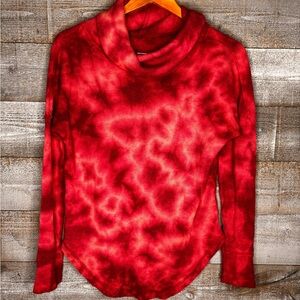 Maeve Anthropologie Pink Tie-Dye Long sleeve cowl neck  Top